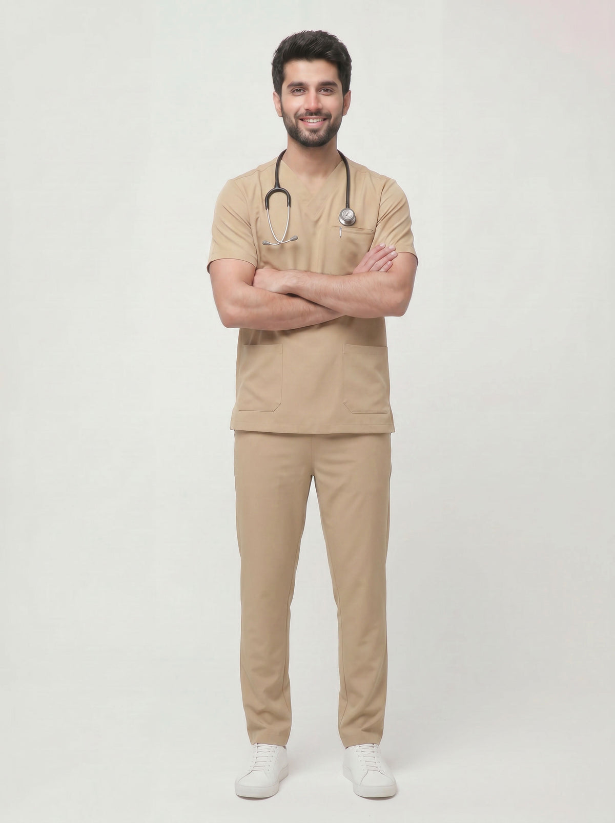 Zipper Pocket Stretchable - Beige