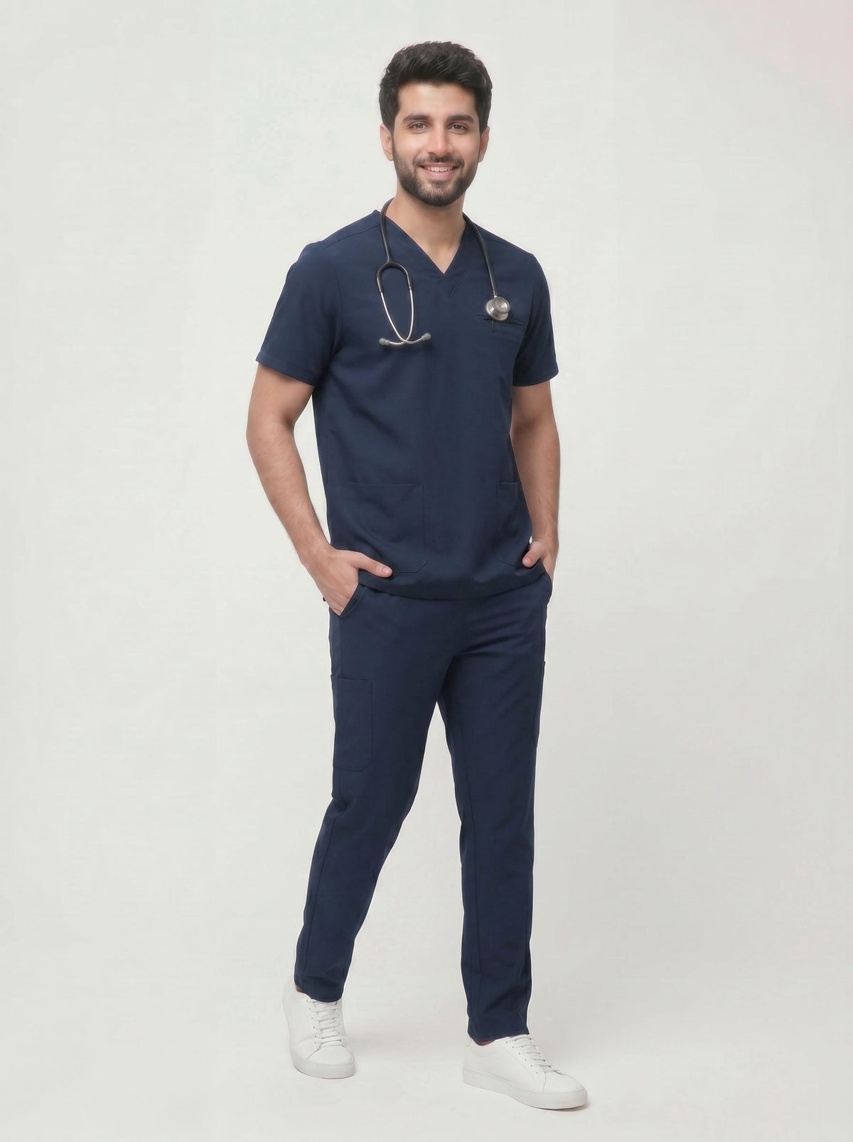Zipper Pocket Stretchable - Navy Blue